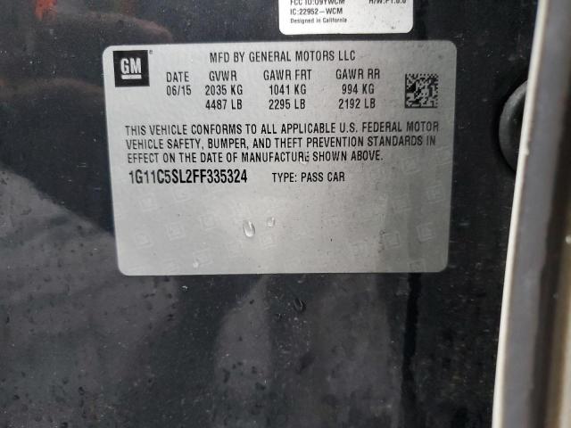 1G11C5SL2FF335324 - 2015 CHEVROLET MALIBU 1LT 灰色 照片 12