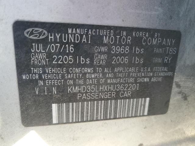 KMHD35LHXHU362201 - 2017 HYUNDAI ELANTRA GT SILVER photo 12