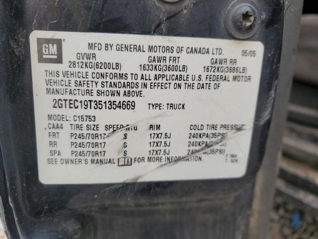 2GTEC19T351354669 - 2005 GMC NEW SIERRA C1500 GRAY photo 12