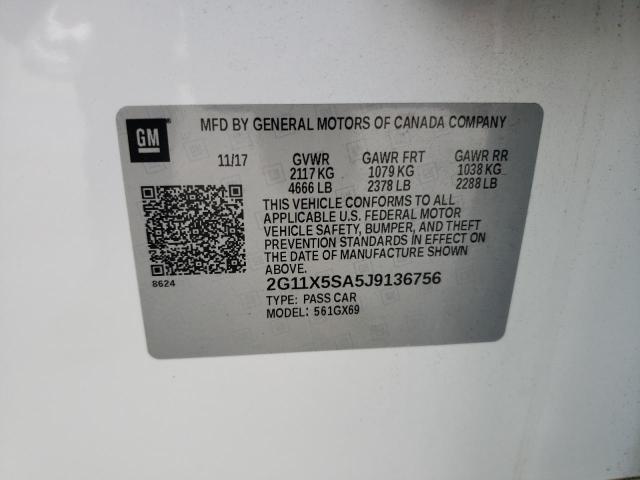 2G11X5SA5J9136756 - 2018 CHEVROLET IMPALA LS 白色 照片 12