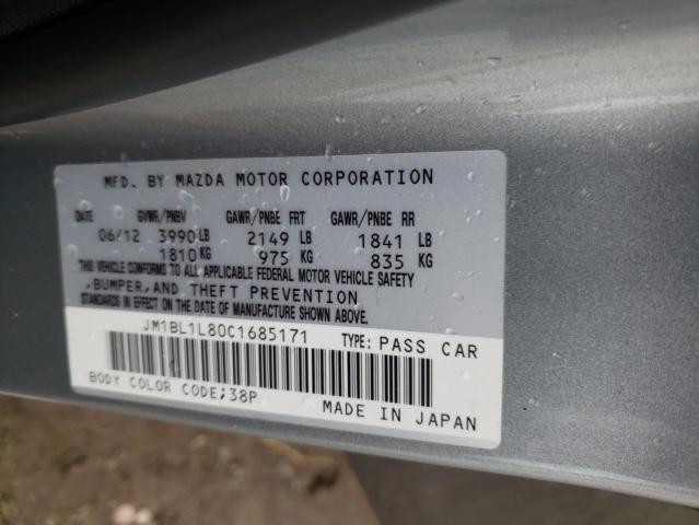 JM1BL1L80C1685171 - 2012 MAZDA 3 I GRAY photo 12