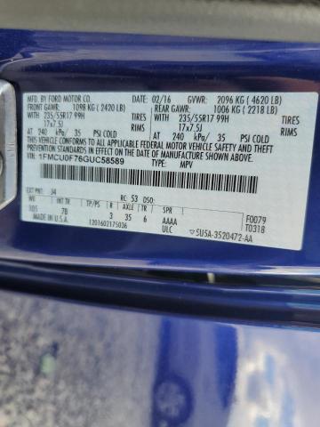 1FMCU0F76GUC58589 - 2016 FORD ESCAPE S BLUE photo 13