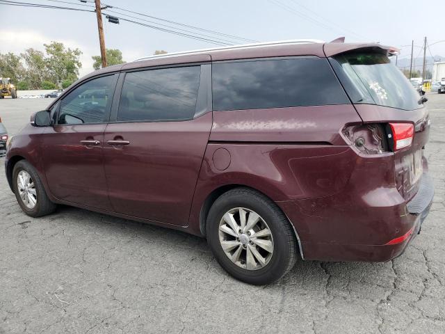 KNDMB5C13F6031553 - 2015 KIA SEDONA LX BURGUNDY photo 2