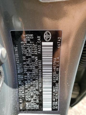 4T1BK3DB6BU436892 - 2011 TOYOTA AVALON BASE 灰色 照片 13
