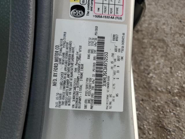 3LNHL2GC3AR752553 - 2010 LINCOLN MKZ SILVER photo 12