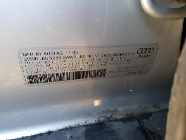 WAUDH74F56N115297 - 2006 AUDI A6 3.2 QUATTRO SILVER photo 12