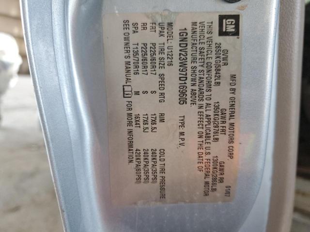 1GNDV23W97D169605 - 2007 CHEVROLET UPLANDER LS BLUE photo 12