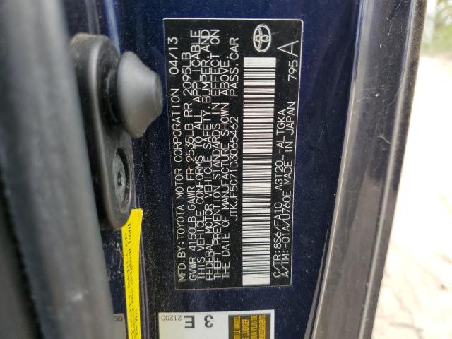 JTKJF5C71D3065462 - 2013 TOYOTA SCION TC ლურჯი ფოტო 13