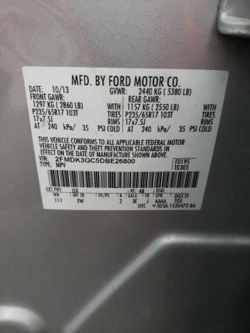 2FMDK3GC5DBE26800 - 2013 FORD EDGE SE BLACK photo 12