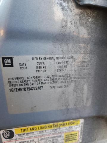 1G1ZH57B794222487 - 2009 CHEVROLET MALIBU 1LT SILVER photo 12