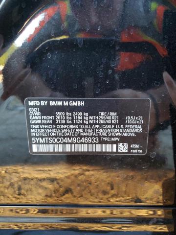 5YMTS0C04M9G46933 - 2021 BMW X3 M COMPETITION შავი ფოტო 13