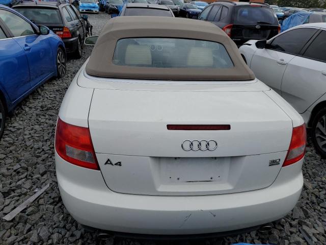 WAUDT48H86K010358 - 2006 AUDI A4 QUATTRO WHITE photo 6