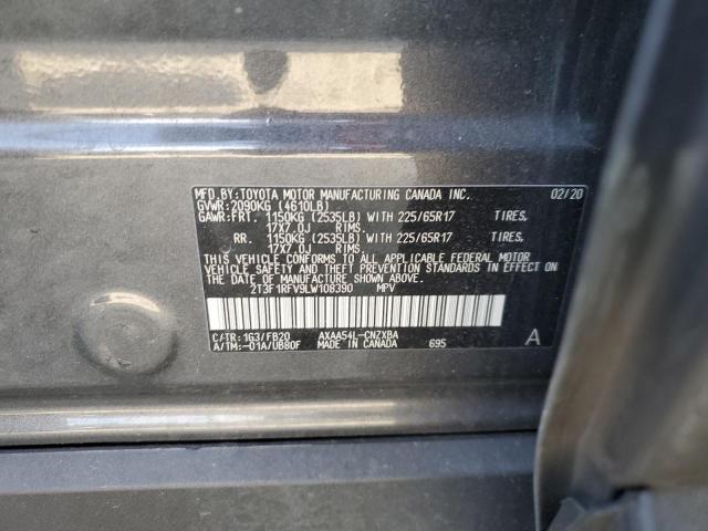 2T3F1RFV9LW108390 - 2020 TOYOTA RAV4 LE GRAY photo 13