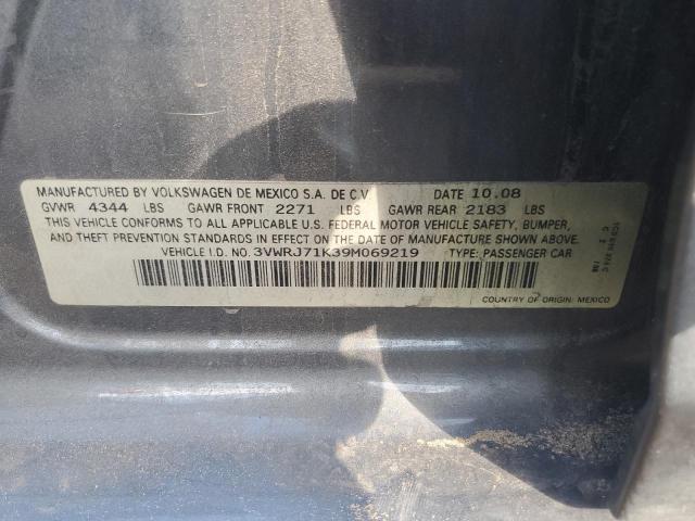 3VWRJ71K39M069219 - 2009 VOLKSWAGEN JETTA WOLFSBURG 灰色 照片 12