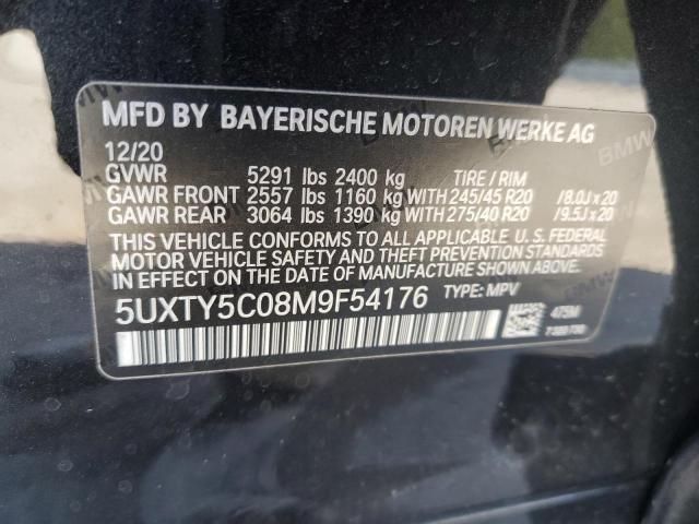 5UXTY5C08M9F54176 - 2021 BMW X3 XDRIVE30I BLACK photo 13