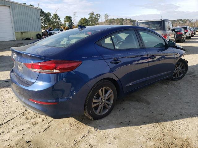 5NPD84LF5JH344915 - 2018 HYUNDAI ELANTRA SEL BLUE photo 3