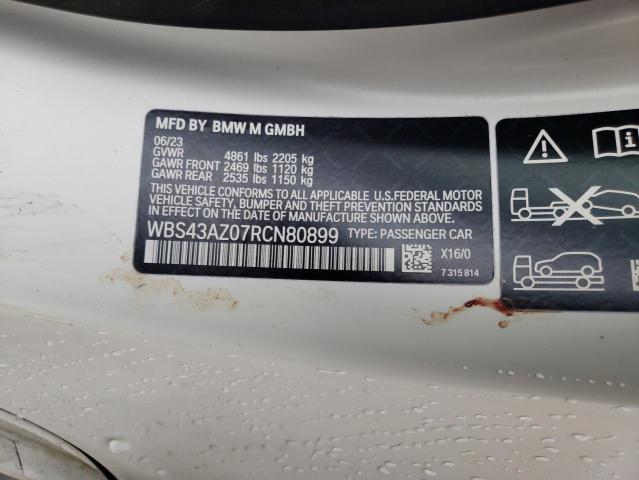 WBS43AZ07RCN80899 - 2024 BMW M4 COMPETITION WHITE photo 12