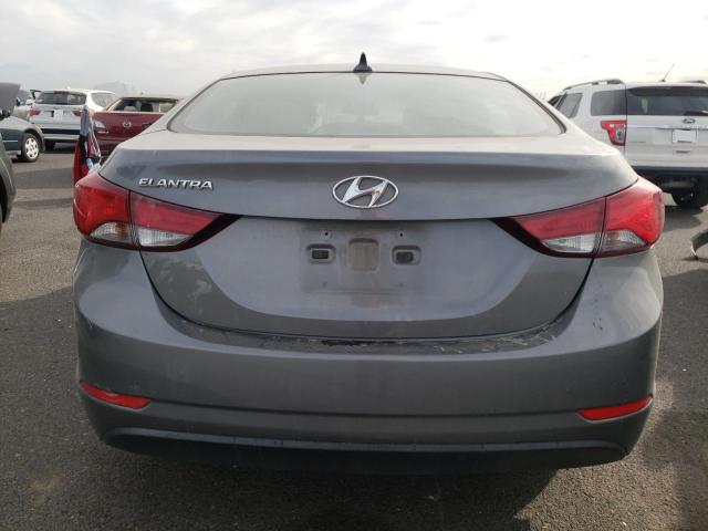 5NPDH4AE0EH482149 - 2014 HYUNDAI ELANTRA SE GRAY photo 6