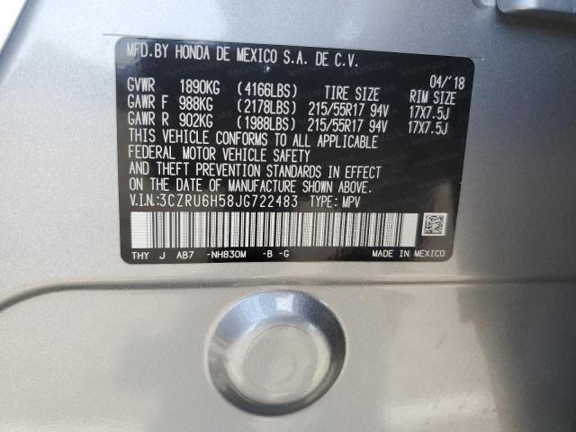 3CZRU6H58JG722483 - 2018 HONDA HR-V EX SILVER photo 13