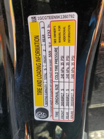 1GCGTEEN9K1360792 - 2019 CHEVROLET COLORADO ZR2 BLACK photo 12