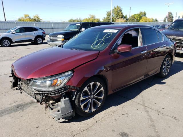 1HGCR2F56EA309184 - 2014 HONDA ACCORD SPORT BURGUNDY photo 1