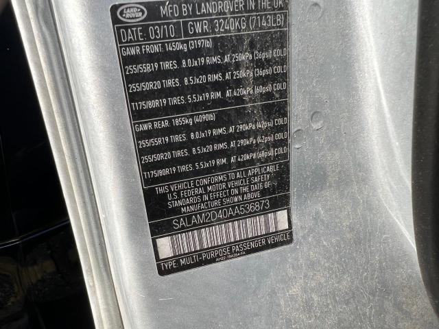 SALAM2D40AA536873 - 2010 LAND ROVER LR4 HSE PLUS SILVER photo 10