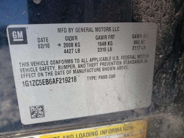 1G1ZC5EB6AF219218 - 2010 CHEVROLET MALIBU 1LT BLACK photo 12