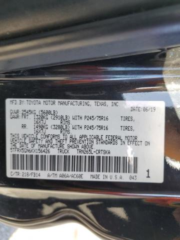 5TFRX5GN6KX156426 - 2019 TOYOTA TACOMA ACCESS CAB Қара фото 12