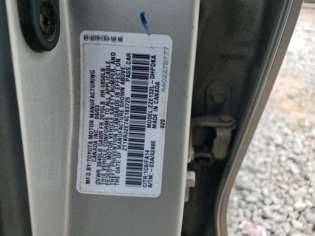 2T1KR32E74C183725 - 2004 TOYOTA COROLLA MA XR SILVER photo 12