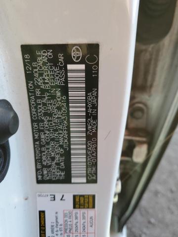 JTDKARFP6K3105416 - 2019 TOYOTA PRIUS PRIM 白色 照片 12