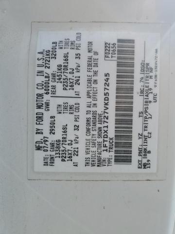 1FTDX1727VKD57245 - 1997 FORD F150 Weiß Foto 12