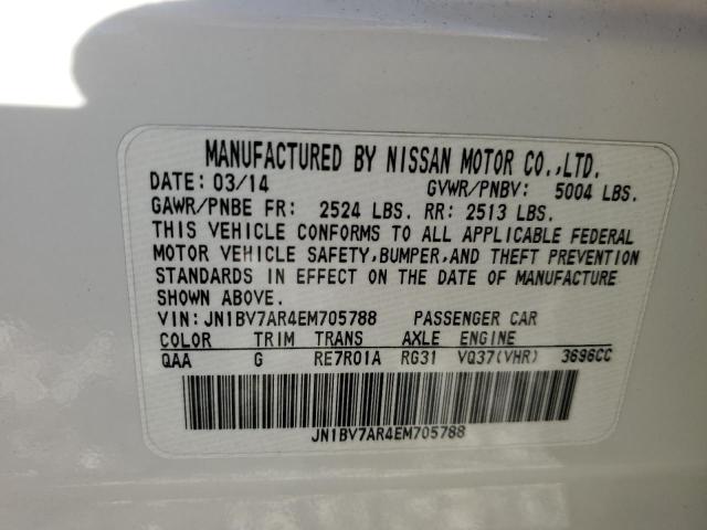 JN1BV7AR4EM705788 - 2014 INFINITI Q50 BASE WHITE photo 12