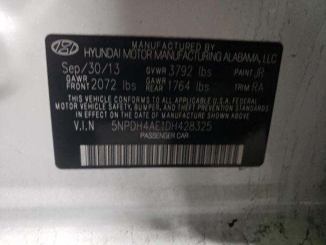 5NPDH4AE1DH428325 - 2013 HYUNDAI ELANTRA GLS WHITE photo 12