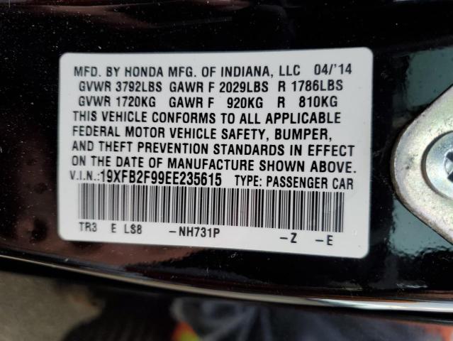 19XFB2F99EE235615 - 2014 HONDA CIVIC EXL Qara foto 12