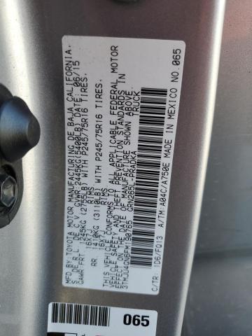 3TMJU4GN6FM190765 - 2015 TOYOTA TACOMA DOUBLE CAB PRERUNNER SILVER photo 13