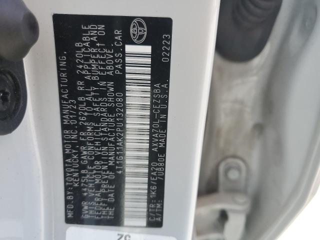 4T1G11AK2PU132080 - 2023 TOYOTA CAMRY SE NIGHT SHADE WHITE photo 12