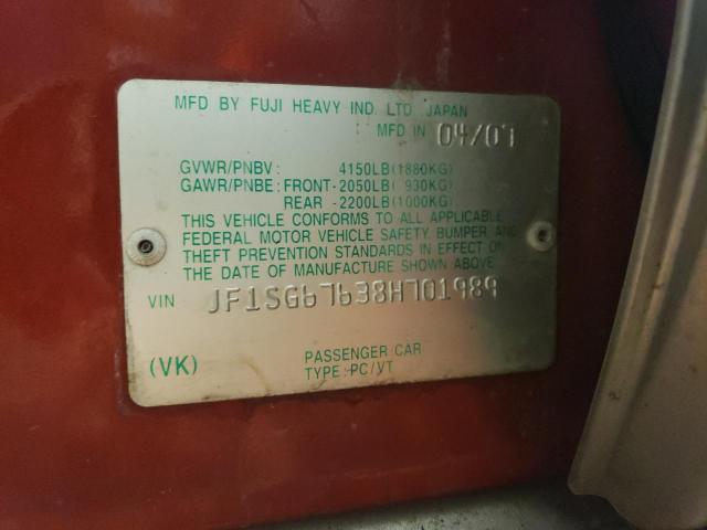 JF1SG67638H701989 - 2008 SUBARU FORESTER 2.5X LL BEAN BURGUNDY photo 12