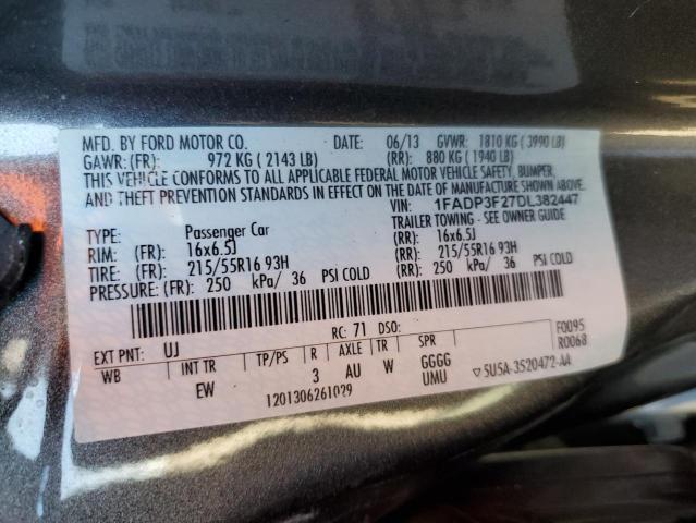 1FADP3F27DL382447 - 2013 FORD FOCUS SE GRAY photo 13