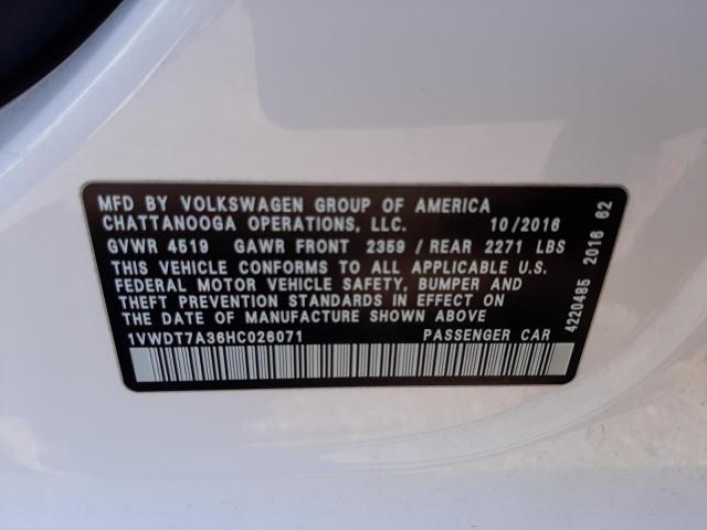 1VWDT7A36HC026071 - 2017 VOLKSWAGEN PASSAT R-LINE Ağ foto 12