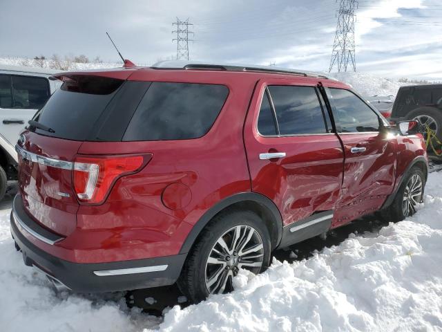 1FM5K8HT3JGA35746 - 2018 FORD EXPLORER PLATINUM RED photo 3