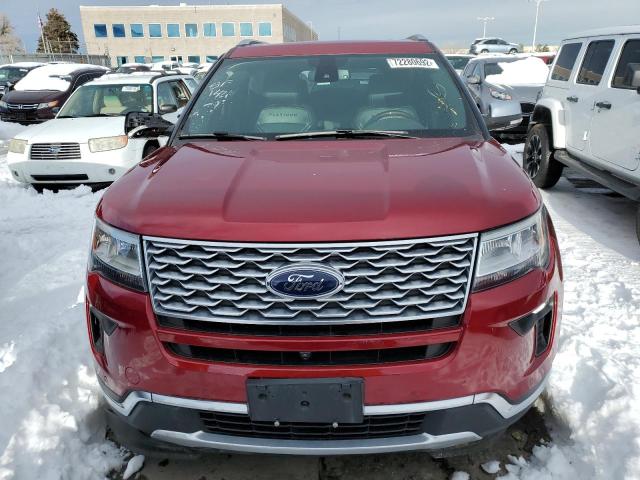 1FM5K8HT3JGA35746 - 2018 FORD EXPLORER PLATINUM RED photo 5