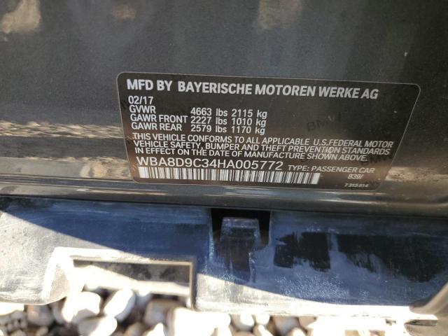 WBA8D9C34HA005772 - 2017 BMW 330 XI 灰色 照片 12