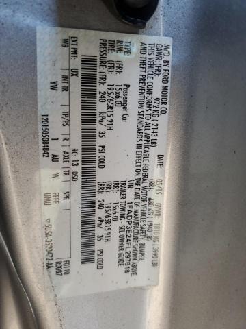 1FADP3E24FL297618 - 2015 FORD FOCUS S SILVER photo 12