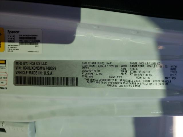 1C4HJXDN5MW740029 - 2021 JEEP WRANGLER U SPORT Weiß Foto 13