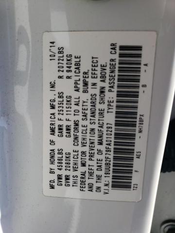 19UUB2F79FA010297 - 2015 ACURA TLX ADVANCE თეთრი ფოტო 12