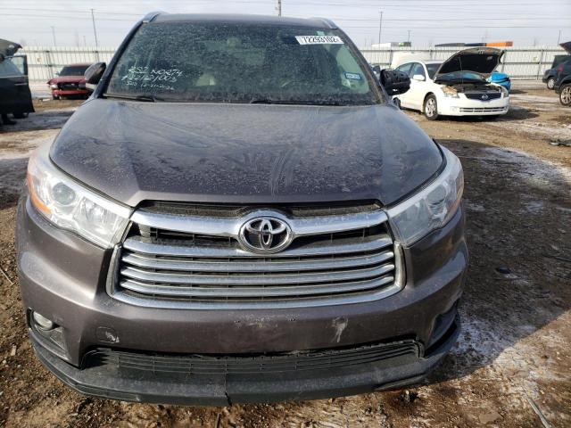 5TDJKRFH5GS501280 - 2016 TOYOTA HIGHLANDER XLE ნაცრისფერი ფოტო 5