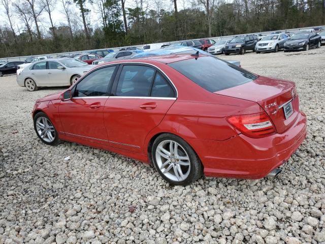 WDDGF4HB7DA790655 - 2013 MERCEDES-BENZ C 250 RED photo 2