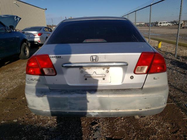 1HGES15672L003810 - 2002 HONDA CIVIC LX SILVER photo 6