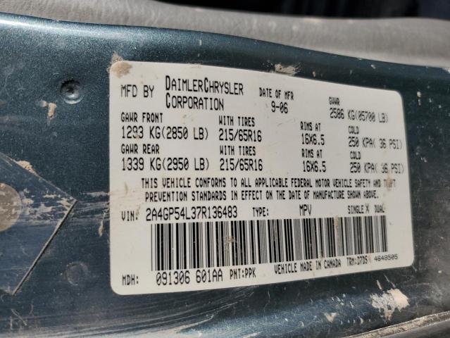 2A4GP54L37R136483 - 2007 CHRYSLER TOWN & COU TOURING 青色 照片 13