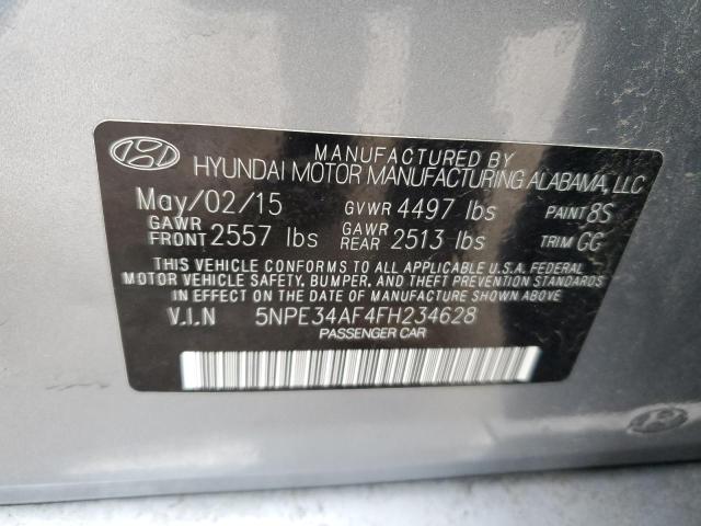 5NPE34AF4FH234628 - 2015 HYUNDAI SONATA SPORT SILVER photo 12